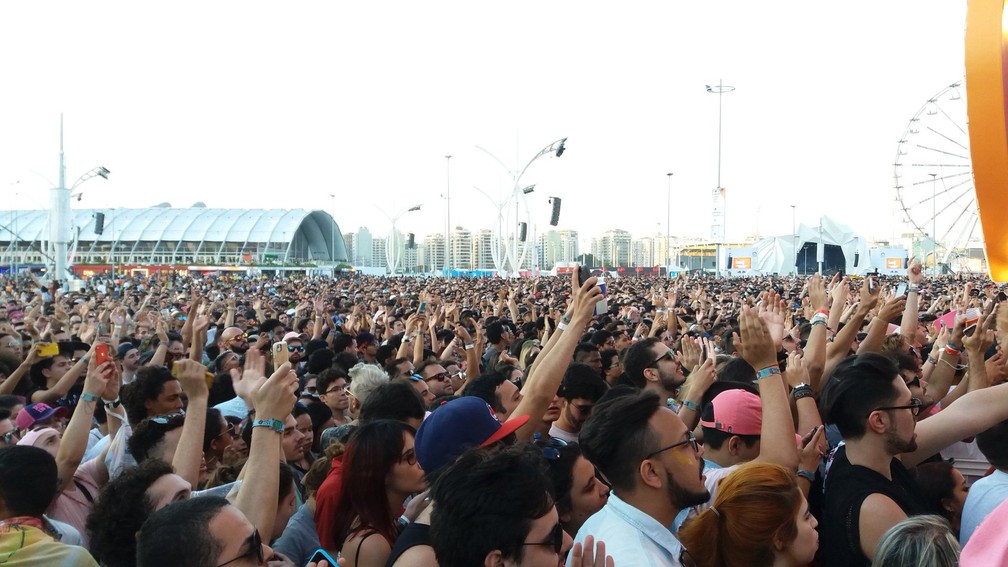Plateia do show de Pabllo Vittar no Rock in Rio (Foto: Miguel Folco/G1)