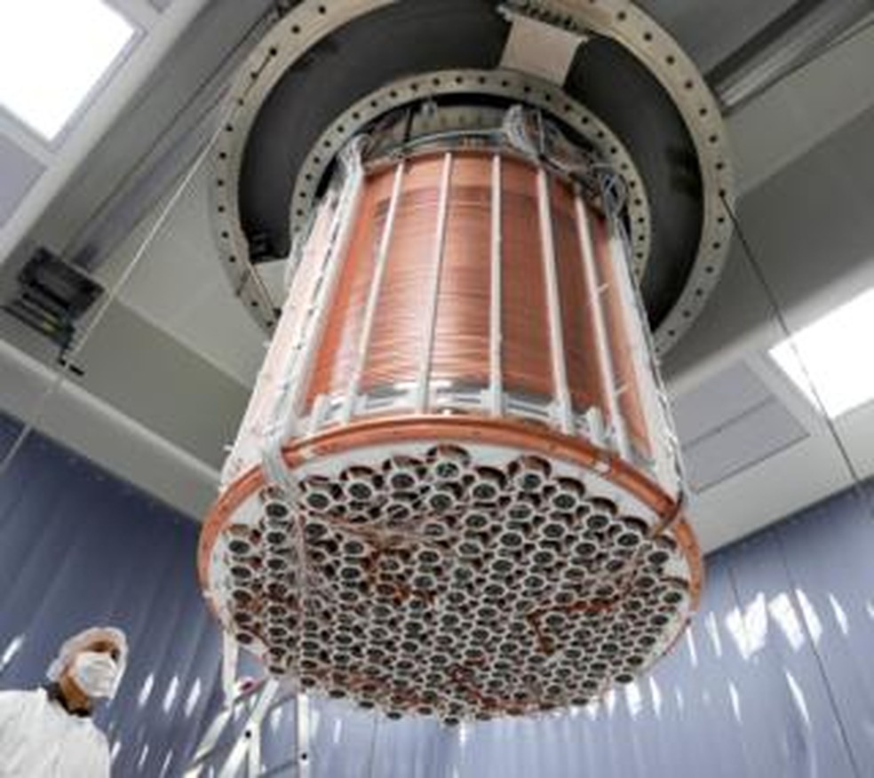 Detector Xenon1T foi instalado em laboratório na Itália entre 2016 e 2018 — Foto: Divulgação/Universidade Purdue/BBC