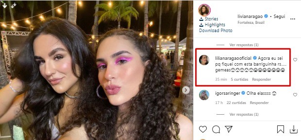 Kéfera e Lívian Aragão posam juntas e fãs destacam semelhança (Foto: Reprodução/Instagram)