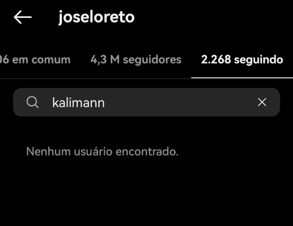 José Loreto dá unfollow em Rafa Kalimann — Foto: Reprodução/Instagram