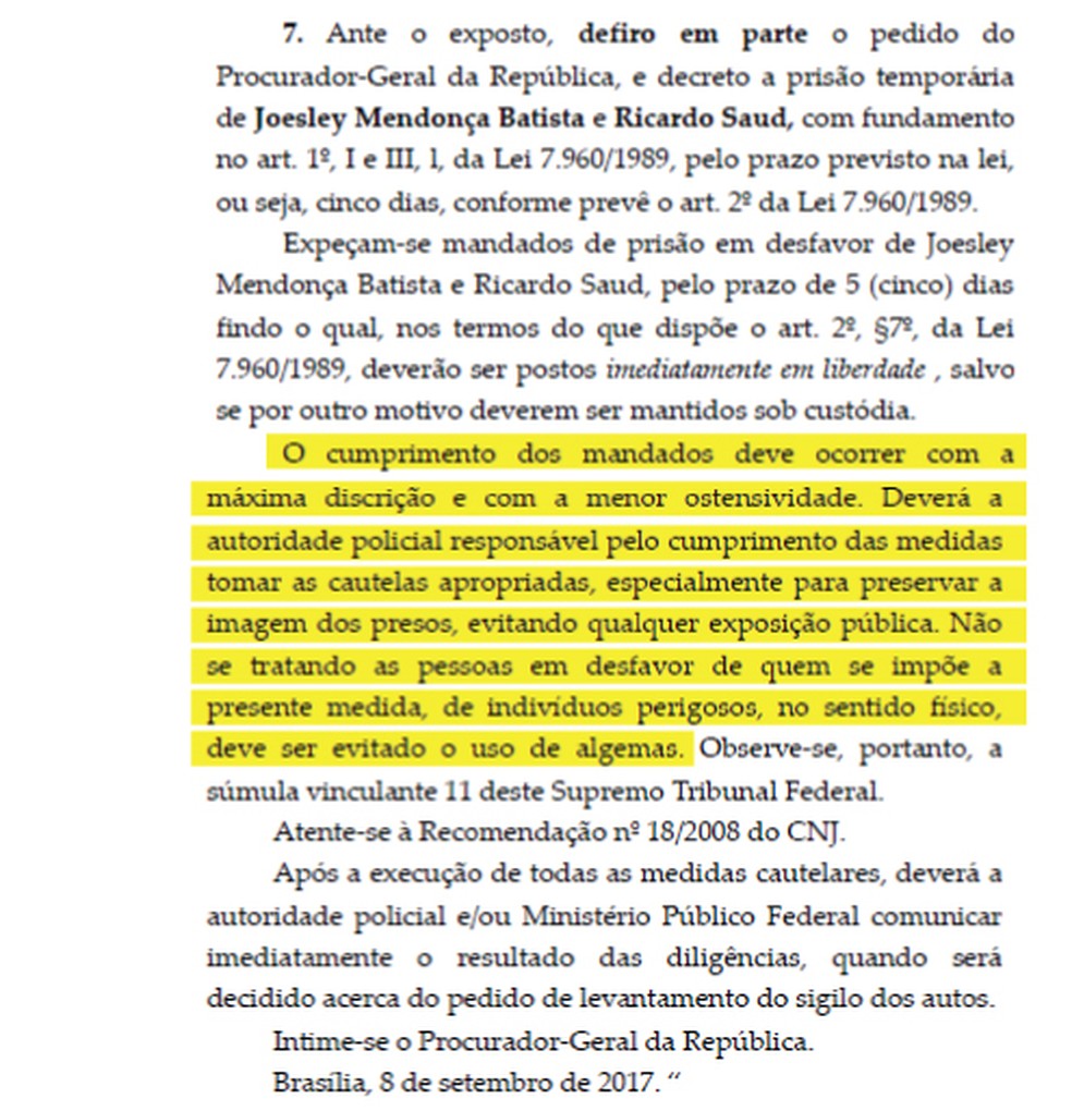 No despacho, Fachin afirma que cumprimento dos mandados deve ocorrer com 'máxima discrição' (Foto: Reprodução)