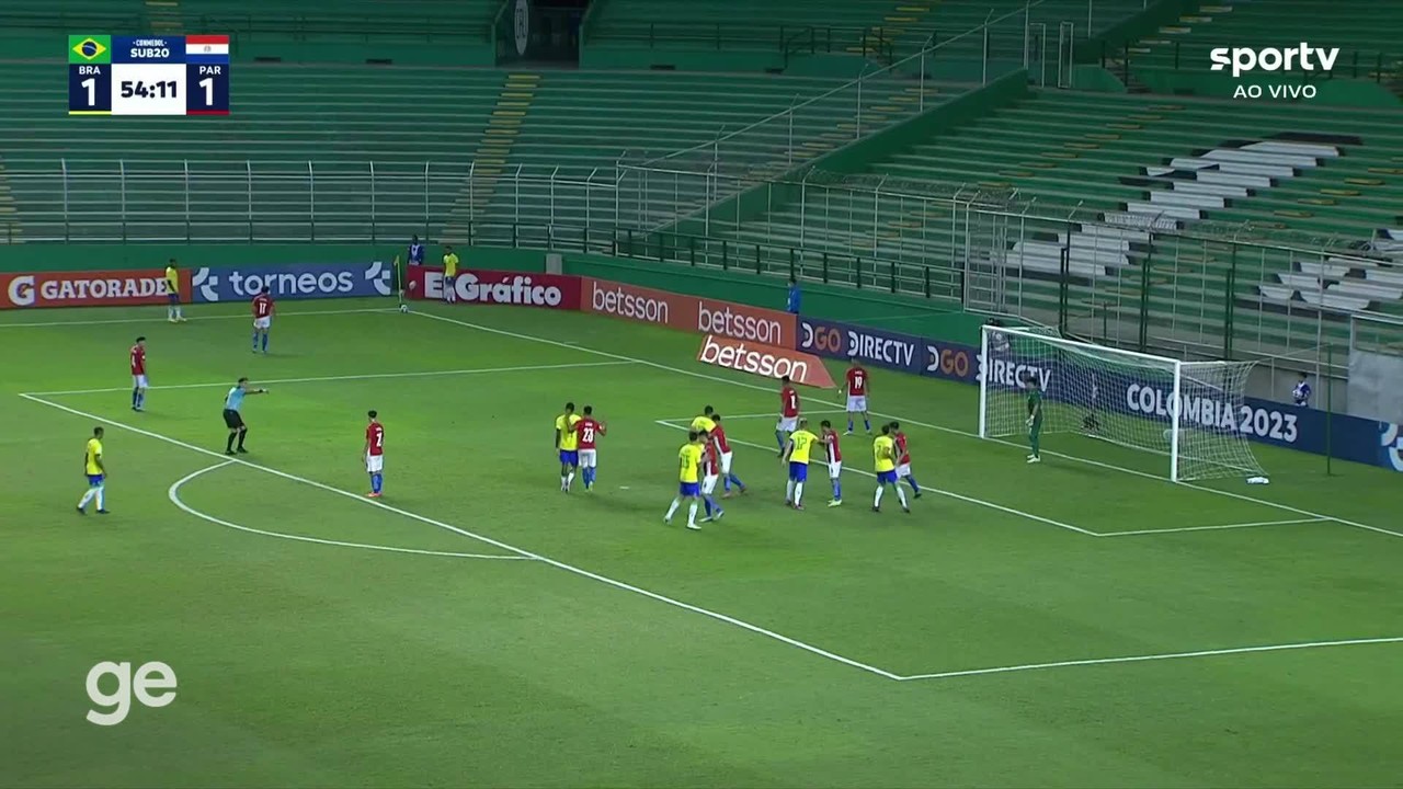 Os gols de Brasil 2 x 1 Paraguai, pelo Sul-Americano sub-20