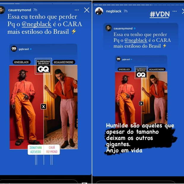 Cauã Reymond e Jonathan Azevedo interagem nas redes sociais (Foto: Instagram/Reprodução)