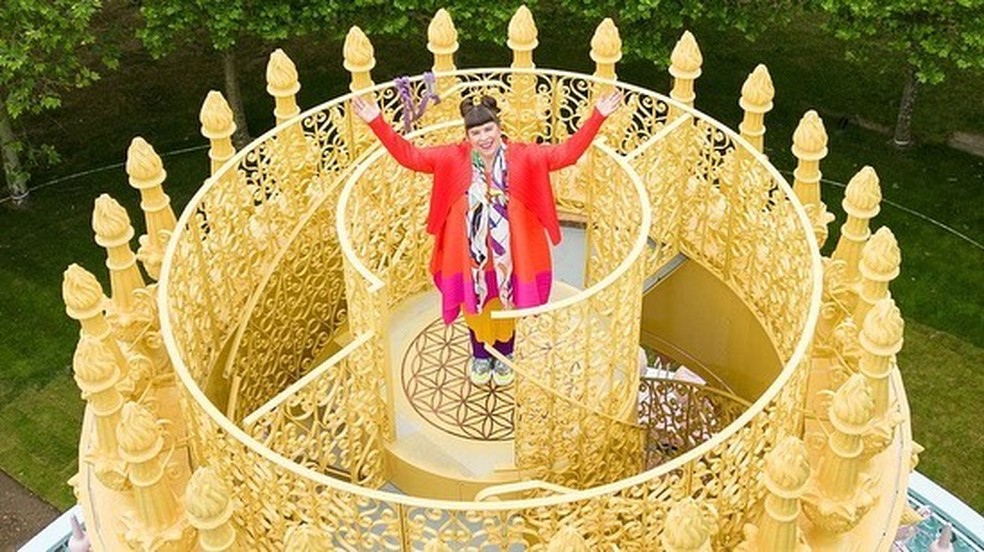 O ltimo dos quatro andares do bolo, que pode ser acessado pelos visitantes da obra  Foto: Reproduo/Instagram