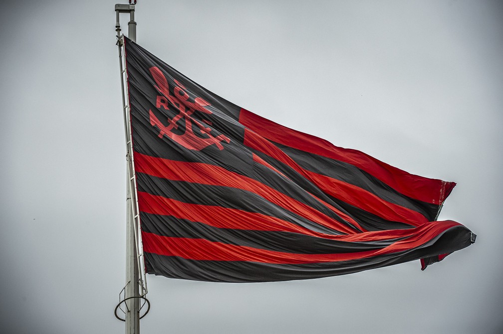 Bandeira do Flamengo no Ninho do Urubu — Foto: Alexandre Vidal / Flamengo
