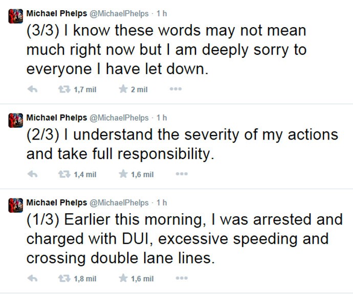 tweet Michael Phelps (Foto: Reprodução / Twitter)