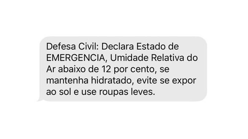 Por baixa umidade, Defesa Civil declara estado de emergência no DF — Foto: Reprodução