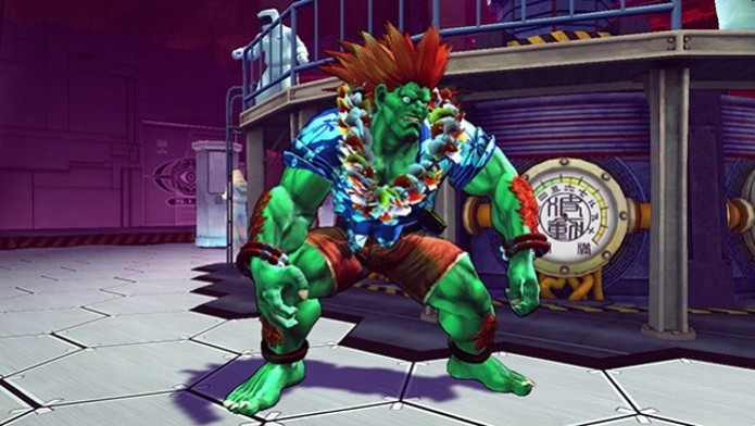 Ultra Street Fighter 4 ganhou pacotes de roupas de férias, como essa de Blanka. (Foto: Reprodução/ Siliconera) (Foto: Ultra Street Fighter 4 ganhou pacotes de roupas de férias, como essa de Blanka. (Foto: Reprodução/ Siliconera))