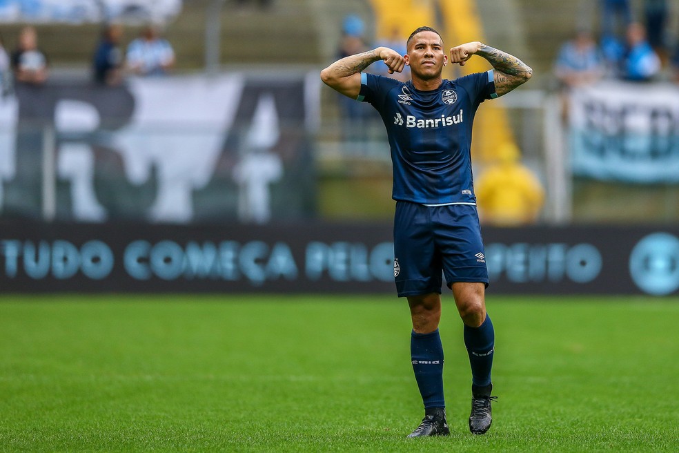Jael tem oito gols em 30 partidas pelo Grêmio em 2018 — Foto: Lucas Uebel/Divulgação Grêmio