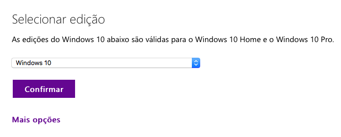 Selecione a edição do Windows 10 (Foto: Reprodução/Helito Bijora) 