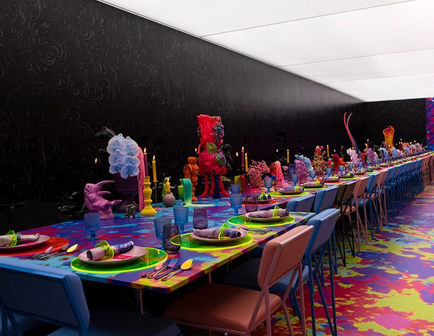 Casamento descolado na Austrália tem salão decorado dividido ao meio (Foto: Divulgação ) Casamento descolado na Austrália tem salão decorado dividido ao meio (Foto: Divulgação )