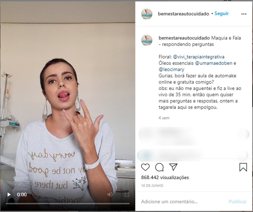 Jovem que ficou conhecida após virar meme morre em hospital de Curitiba — Foto: Instagram/Reprodução