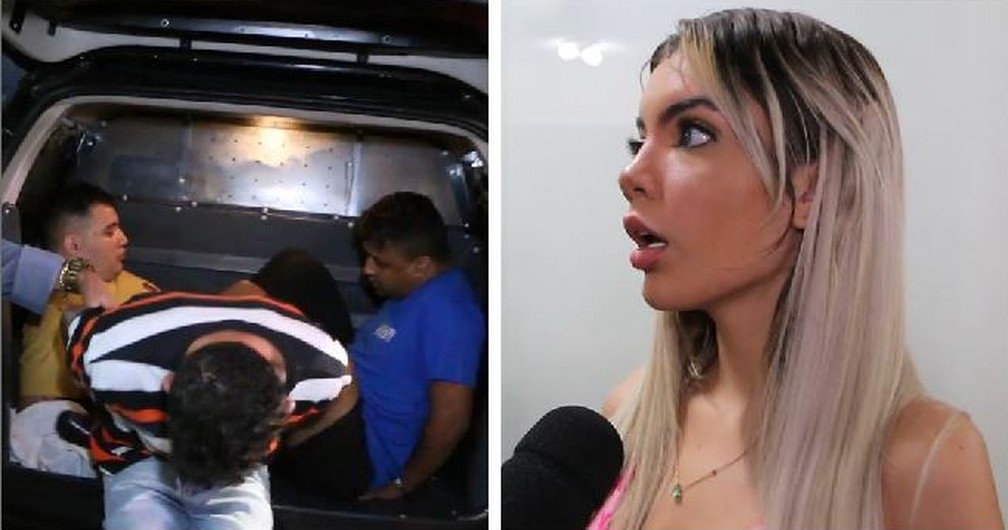 Três criminosos foram presos em flagrante por sequestrar, roubar e estuprar passageiras. Uma das vítimas abusadas disse que, além de roubarem seu dinheiro, bateram em seu bumbum: 'Pra mim foi um abuso', falou a influenciadora Giovanna Pacheco — Foto: Anderson Colombo/TV Globo