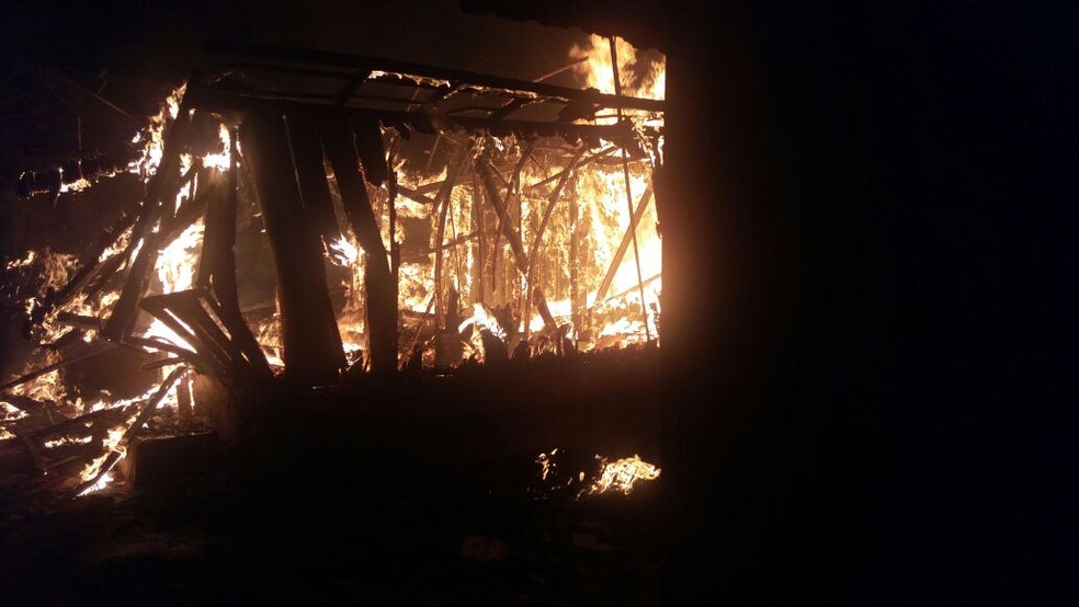 Dois cães morreram carbonizados durante o incêndio em Bastos (Foto: Valdecir Luís/Bastos Já)
