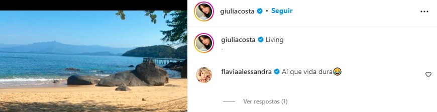 Flávia Alessandra comenta post de Giuliia Costa (Foto: Reprodução/Instagram)