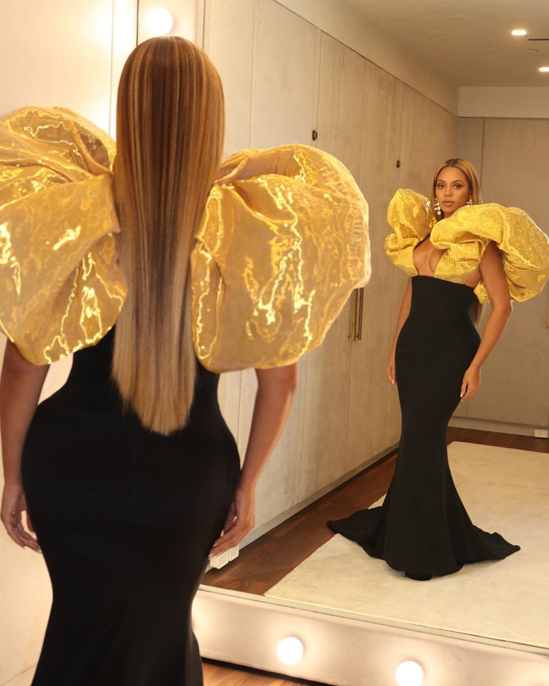 Beyoncé e seu look para o Globo de Ouro 2020 (Foto:  Instagram Beyonce/ Reprodução)