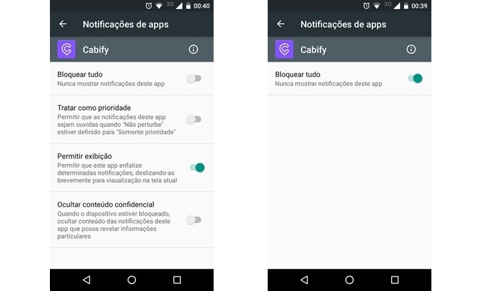 Android permite bloquear notificações de apps específicos (Foto: Reprodução/Raquel Freire)