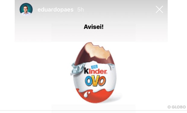 Post de Eduardo Paes no Instagram nesta sexta-feira 