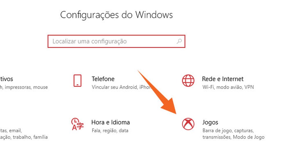 Acesse o menu Jogos nas Configurações do Windows — Foto: Reprodução/Tais Carvalho