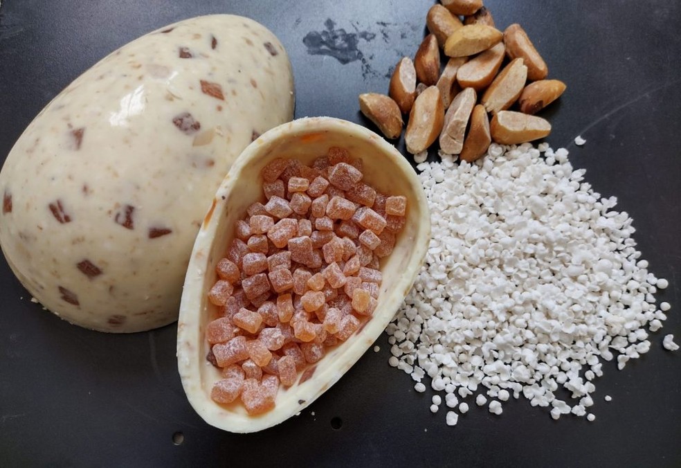 Jujuba de cupua&ccedil;u, tapioca e castanha s&atilde;o ingredientes do ovo da p&aacute;scoa produzido pela Amazon Doces. &mdash; Foto: Amazon Doces/Divulga&ccedil;&atilde;o