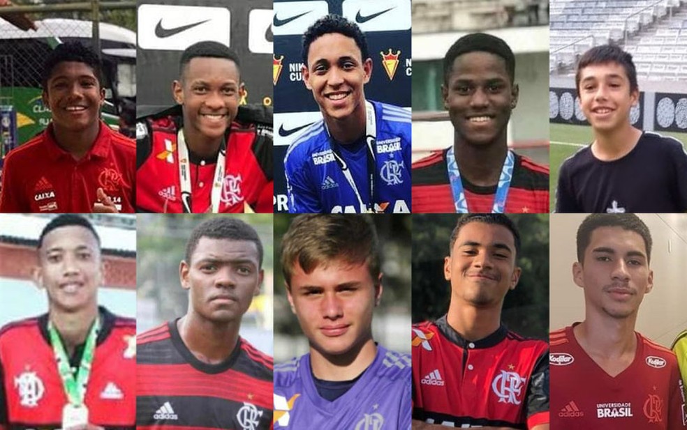 Os 10 jovens mortos no incêndio do CT do Flamengo — Foto: Arte/G1