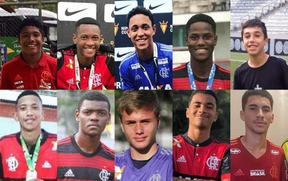 Vítimas do incêndio no alojamento do Flamengo  — Foto: Arte/G1
