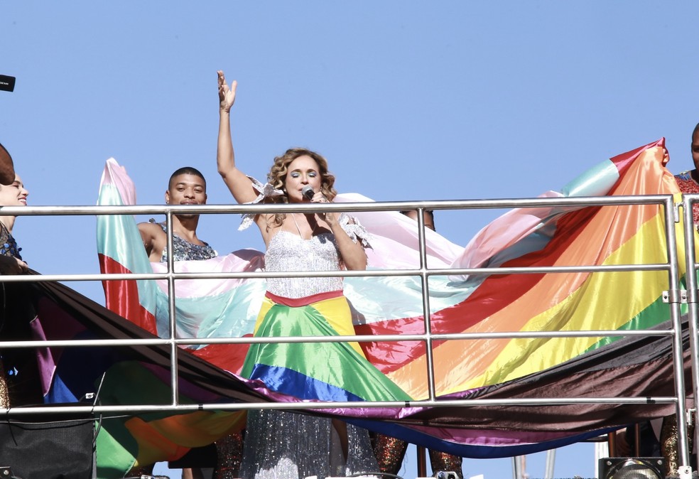 Daniela Mercury no trio da Parada do Orgulho LGBT+, em São Paulo — Foto:  Cláudio Augusto/Brazilnews  