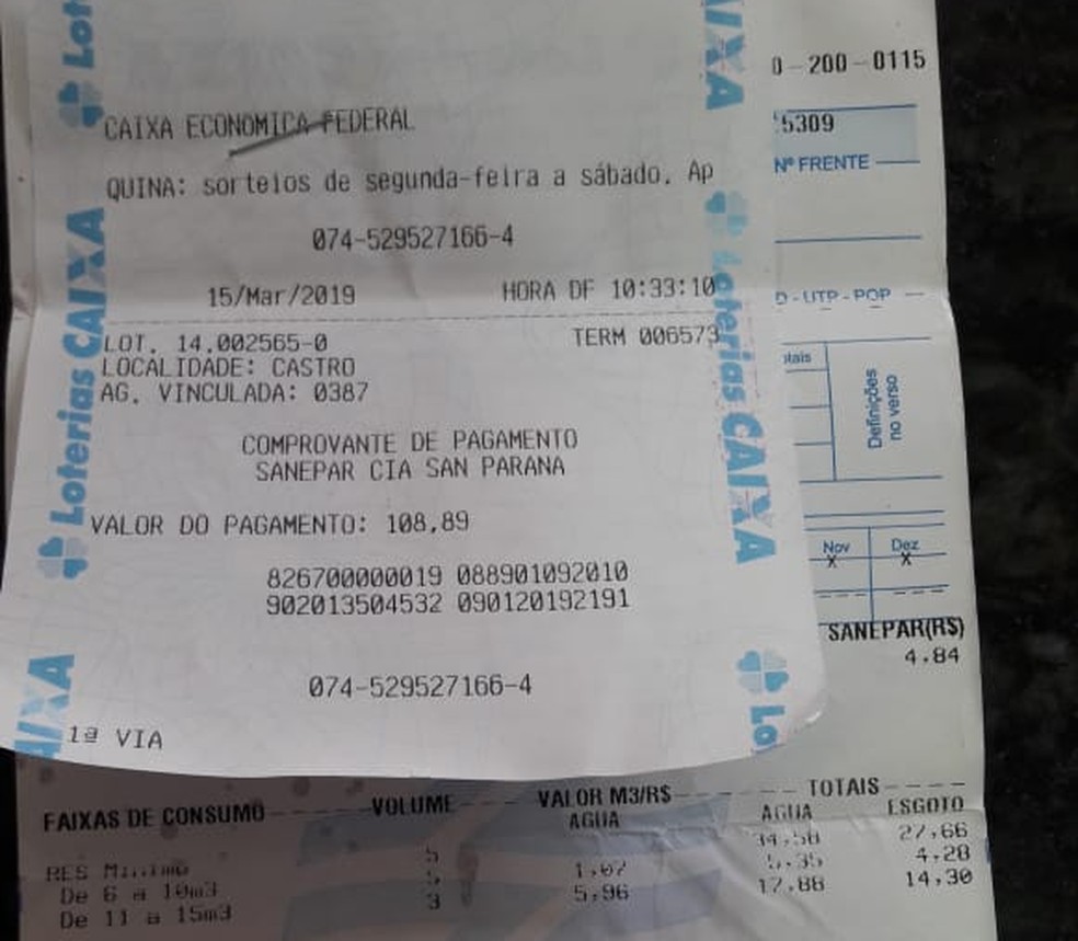 Conta De Agua Com Dinheiro E Esquecida Em Padaria E Homem Faz O Pagamento Campos Gerais E Sul G1