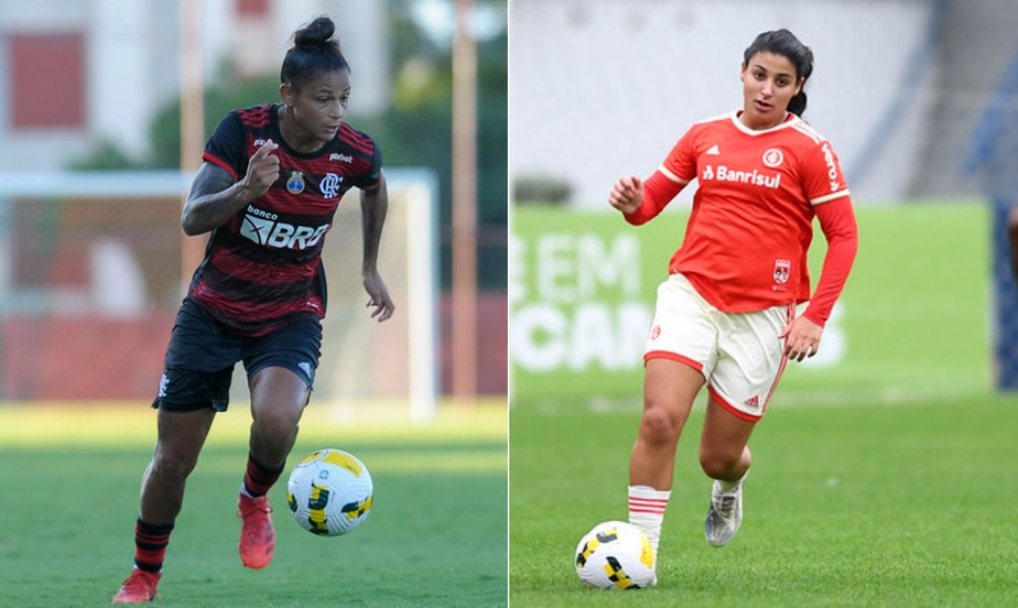 Duelo de craques passa pelos pés de Maria Alves, do Flamengo, e Duda Sampaio, do Internacional