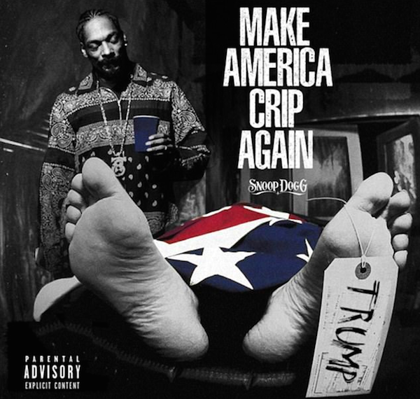 A capa polêmica do novo disco de Snoop Dogg com um corpo identificado como sendo do presidente dos EUA, Donald Trump (Foto: Divulgação)