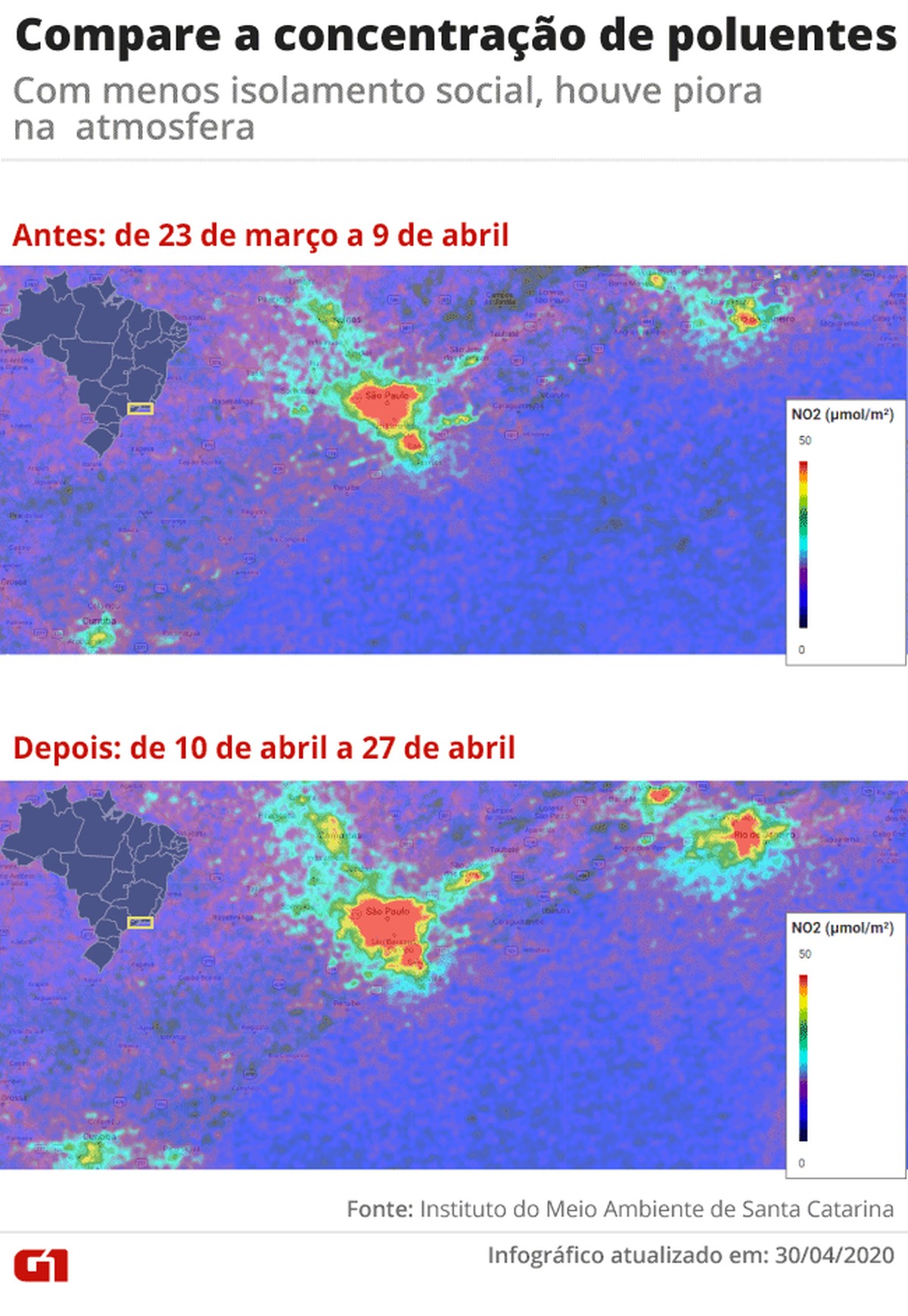 Dados de satélite apontam piora da poluição em SP em período de menor ...
