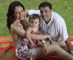 Babi Xavier com a filha, Cinthia, e o marido, Felipe Correa | Daniela Dacorso