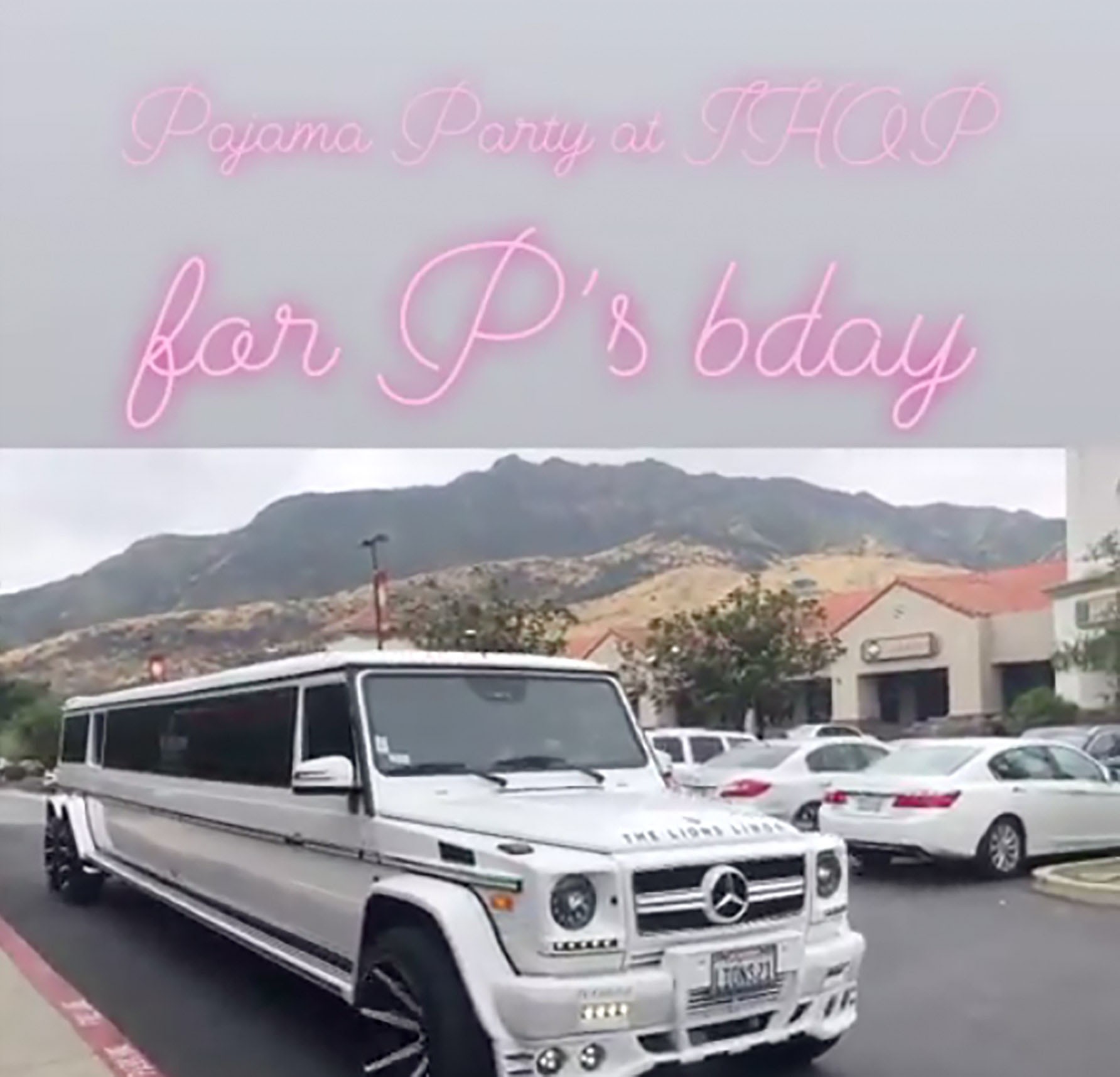 Limousine da festa de Penelope, filha de Kourtney Kardashian (Foto: Instagram)
