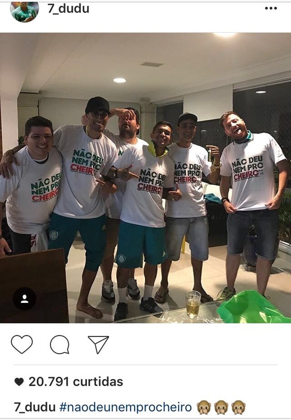 Dudu ironiza Flamengo em rede social — Foto: reprodução / Instagram