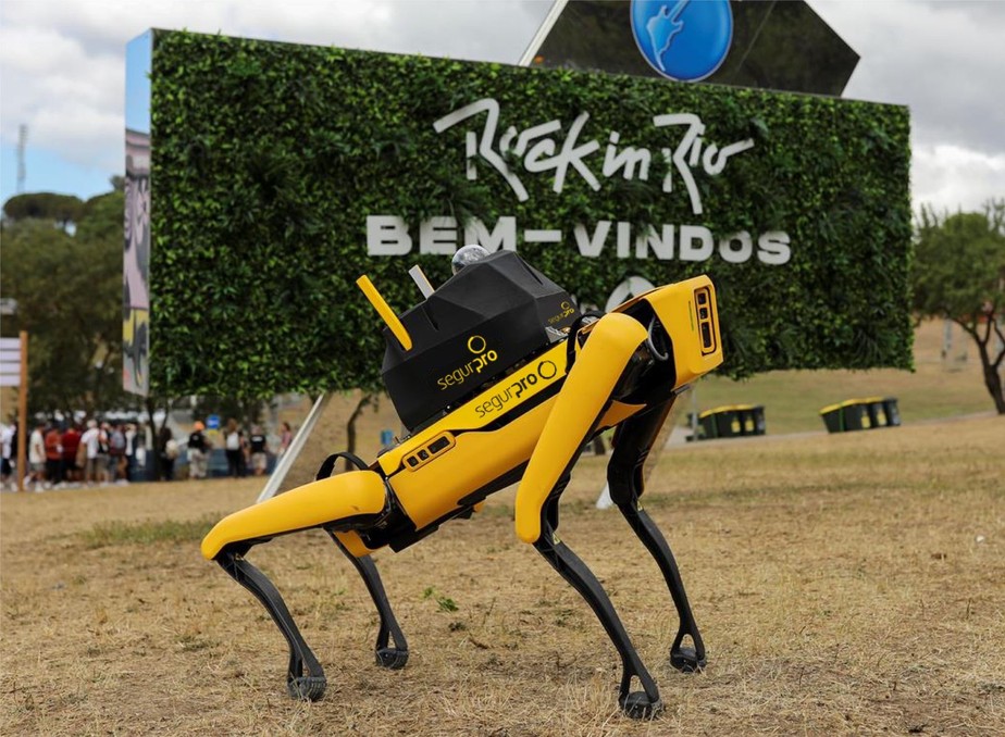 Um robô 5G, estilo cão de guarda,  vai ajudar na segurança do Rock inRio