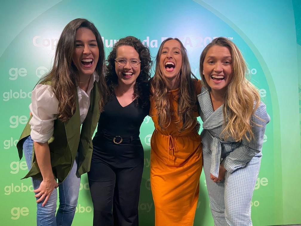 Nat&aacute;lia Lara, Renata Mendon&ccedil;a, Nat&aacute;lia Silveira e Ana Tha&iacute;s Matos: jornalistas v&atilde;o cobrir Copa por SporTV e Globo &mdash; Foto: Divulga&ccedil;&atilde;o/TV Globo