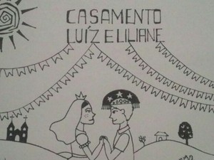 Até convite de casamento tinha a temática junina, em Teresina (Foto: Arquivo pessoal)