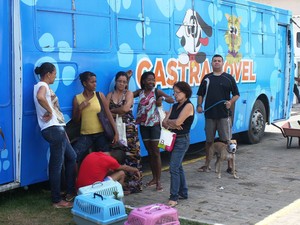 Castramóvel fica em Valéria até a próxima quarta-feira (16). Só no bairro já foram realizados 260 atendimentos (Foto: Divulgação / Agecom)
