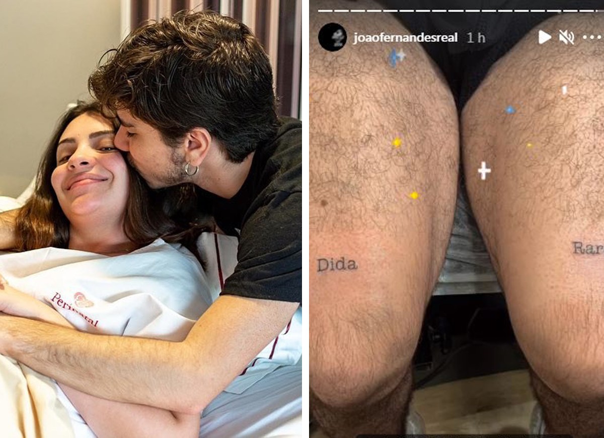 João Fernandes faz tatuagem em homenagem à ex-namorada e mãe de seu filho, Mabel Calzolari (Foto: Reprodução Instagram)