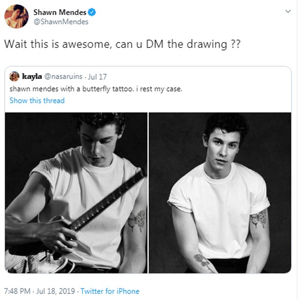 Fã cria tattoo fake em foto de Shawn Mendes e ele tatua de verdade - Quem | QUEM News Fã cria tattoo fake em foto de Shawn Mendes e ele tatua de verdade - Quem | QUEM News