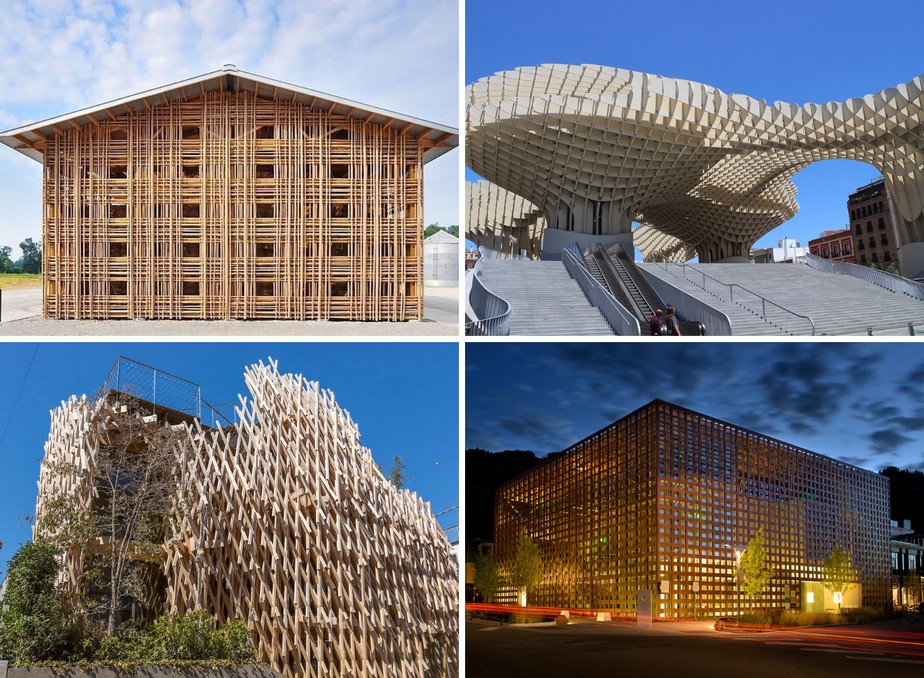 Seleção de obras arquitetônicas sustentáveis feitas com madeira