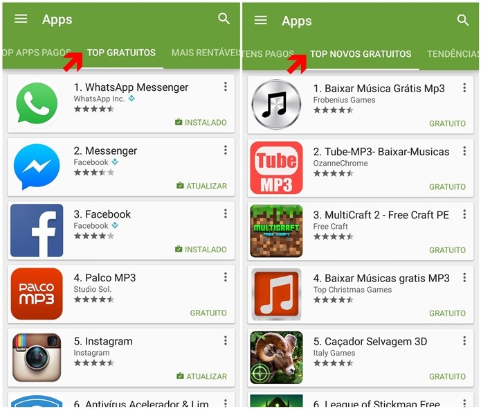 O Google Play oferece aplicativos e jogos gratuitos (Foto: Reprodução/Lívia Dâmaso)