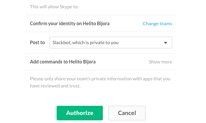 Permita que o Skype tenha acesso à sua conta do Slack (Foto: Reprodução/Helito Bijora) 