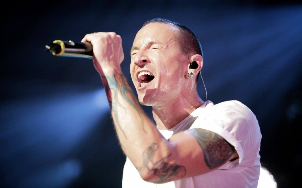  Chester Bennington canta em show do Linkin Park em Los Angeles, em 2014 (Foto: Divulgação )
