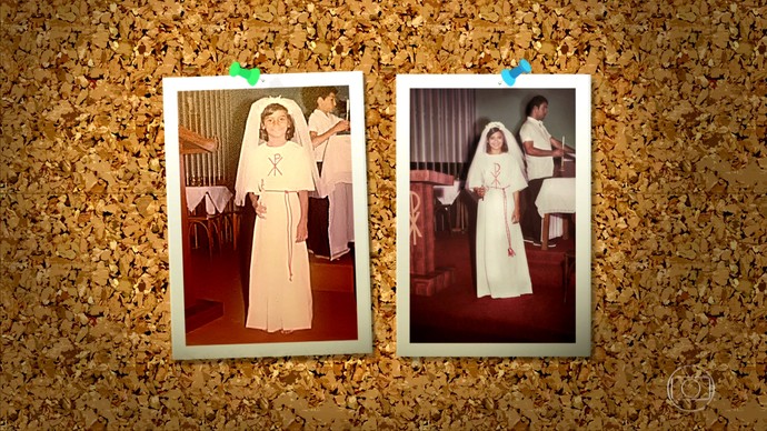 Antes e depois: a atriz Dira Paes no quadro 'Memória Fotográfica' (Foto: Gshow)