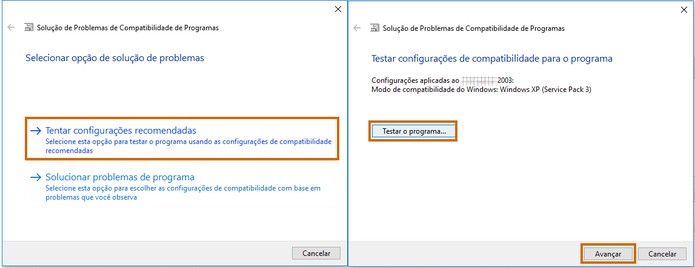 Teste rodar o programa com os ajustes automáticos do Windows 10 (Foto: Reprodução/Barbara Mannara)