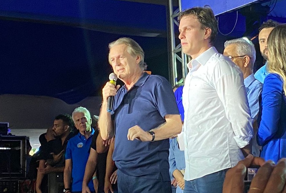 Luciano Bivar durante convenção do União Brasil em Pernambuco, neste domingo (31) — Foto: Pedro Alves/g1