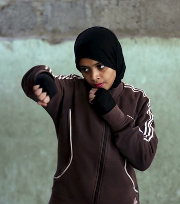 Boxe feminino, Karachi, Paquistão (Foto: Reuters)