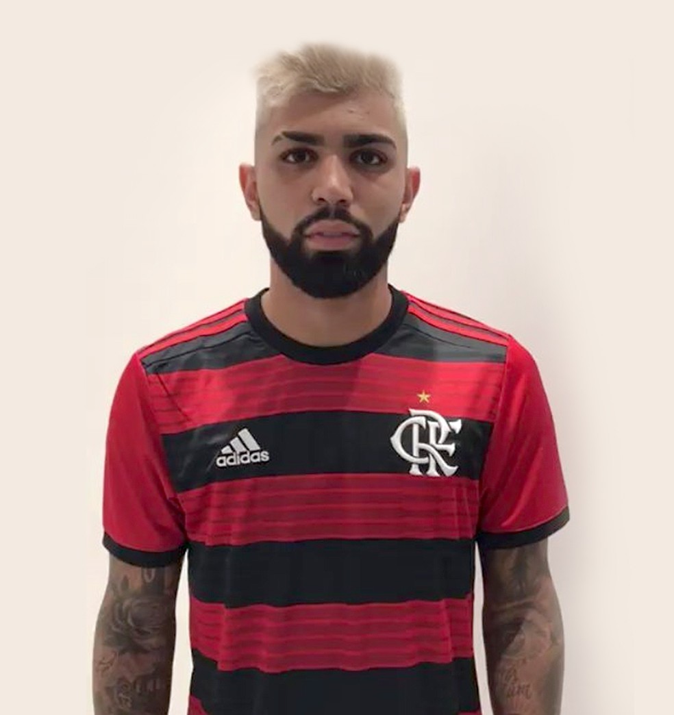 Gabigol já veste a camisa do Flamengo — Foto: Reprodução