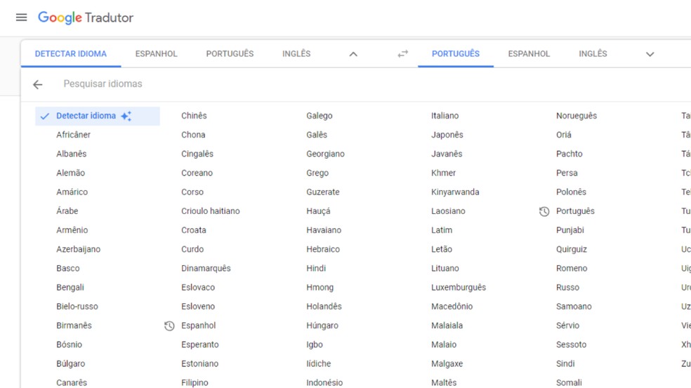 Google Tradutor pulou de duas para mais de 100 línguas suportadas desde 2006 — Foto: Reprodução/Paulo Alves